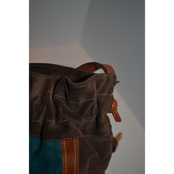 Boho Hippie Indie 1960s Inspired Hobo Bag Vintage Italian Suede - Picture 9 of 9